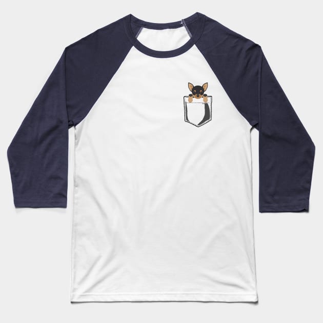 Pocket Chihuahua Baseball T-Shirt by JKA